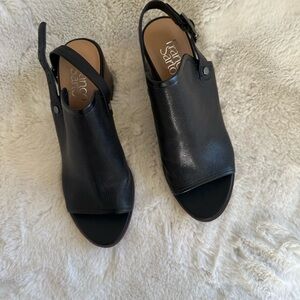 Franco Sarto Black Slingback Sandals with Open Toe